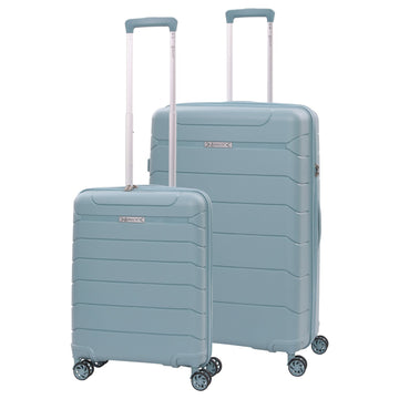 Aerolite Premium PP 2-Piece Luggage Set, Lightweight Polypropylene Hard Shell Suitcases with 4 Dual Spinner Wheels & TSA Lock, Expandable Cabin (21”), Large (28”), Expandable Carry-On Case Included – Sage